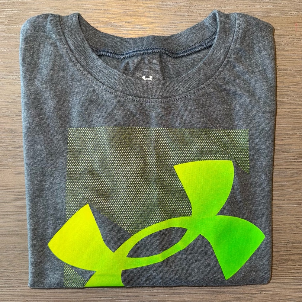 Under Armour Gray Long Sleeve with Neon Green Logo